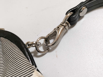BURBERRY Check Pattern Nylon Canvas Coin Case, Black