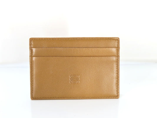 LOEWE Anagram Leather Card Case, Brown