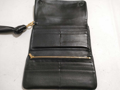 Tory Burch Leather Long Wallet Black