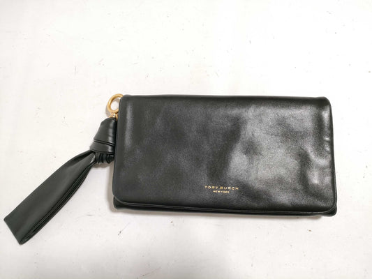 Tory Burch Leather Long Wallet Black