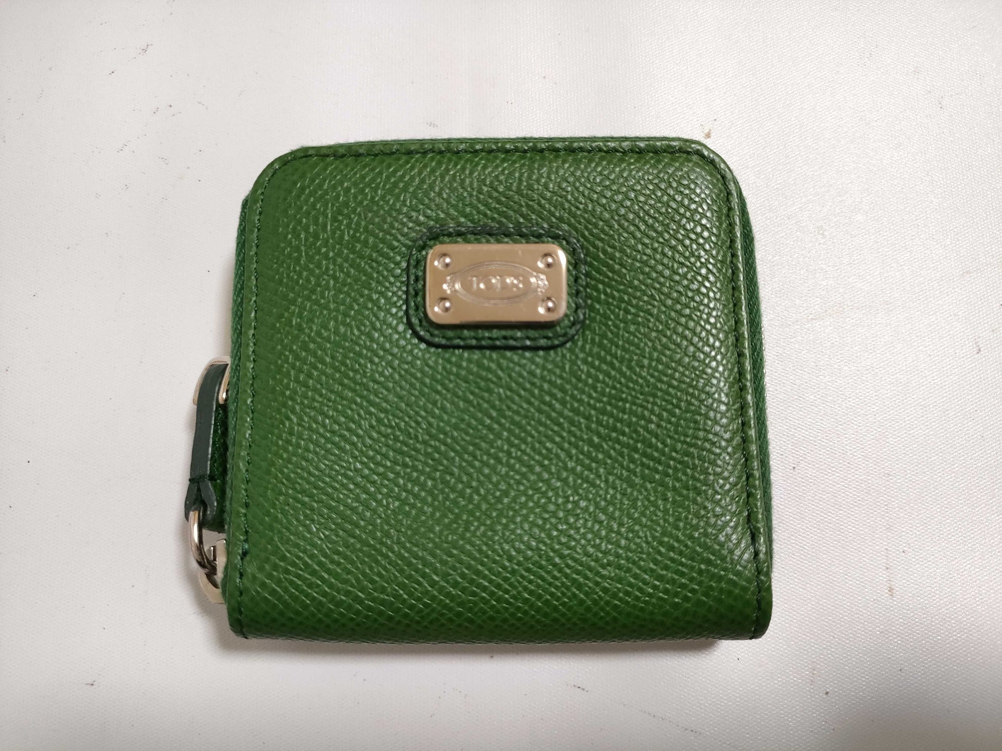 TODS Leather Coin Case Green Coin Case