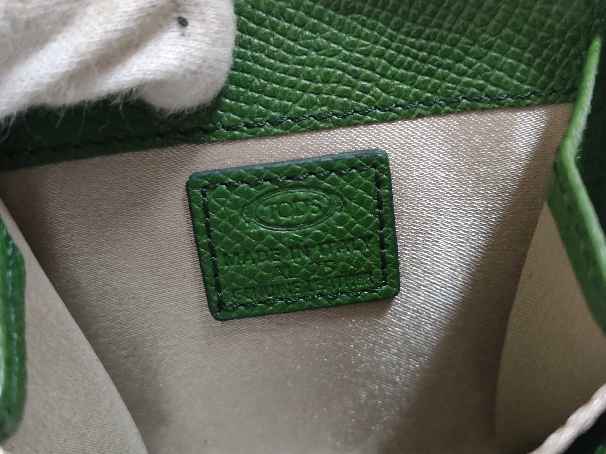 TODS Leather Coin Case Green Coin Case