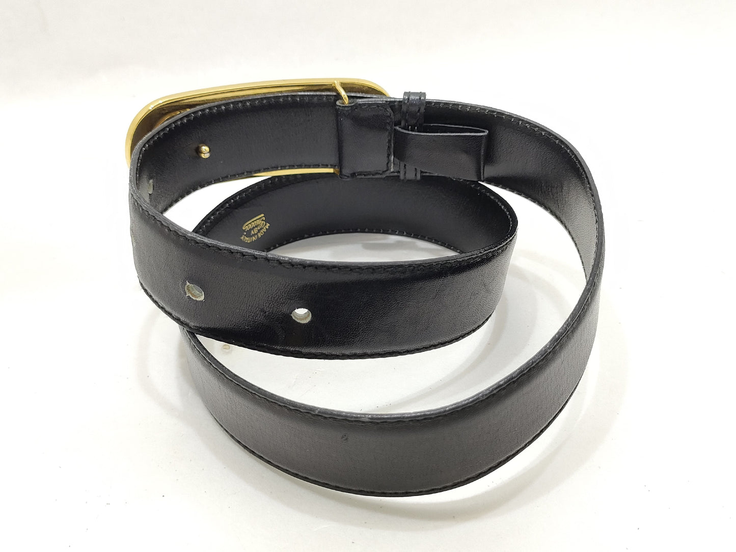 GUCCI Old Gucci Horsebit Leather Belt Black Belt
