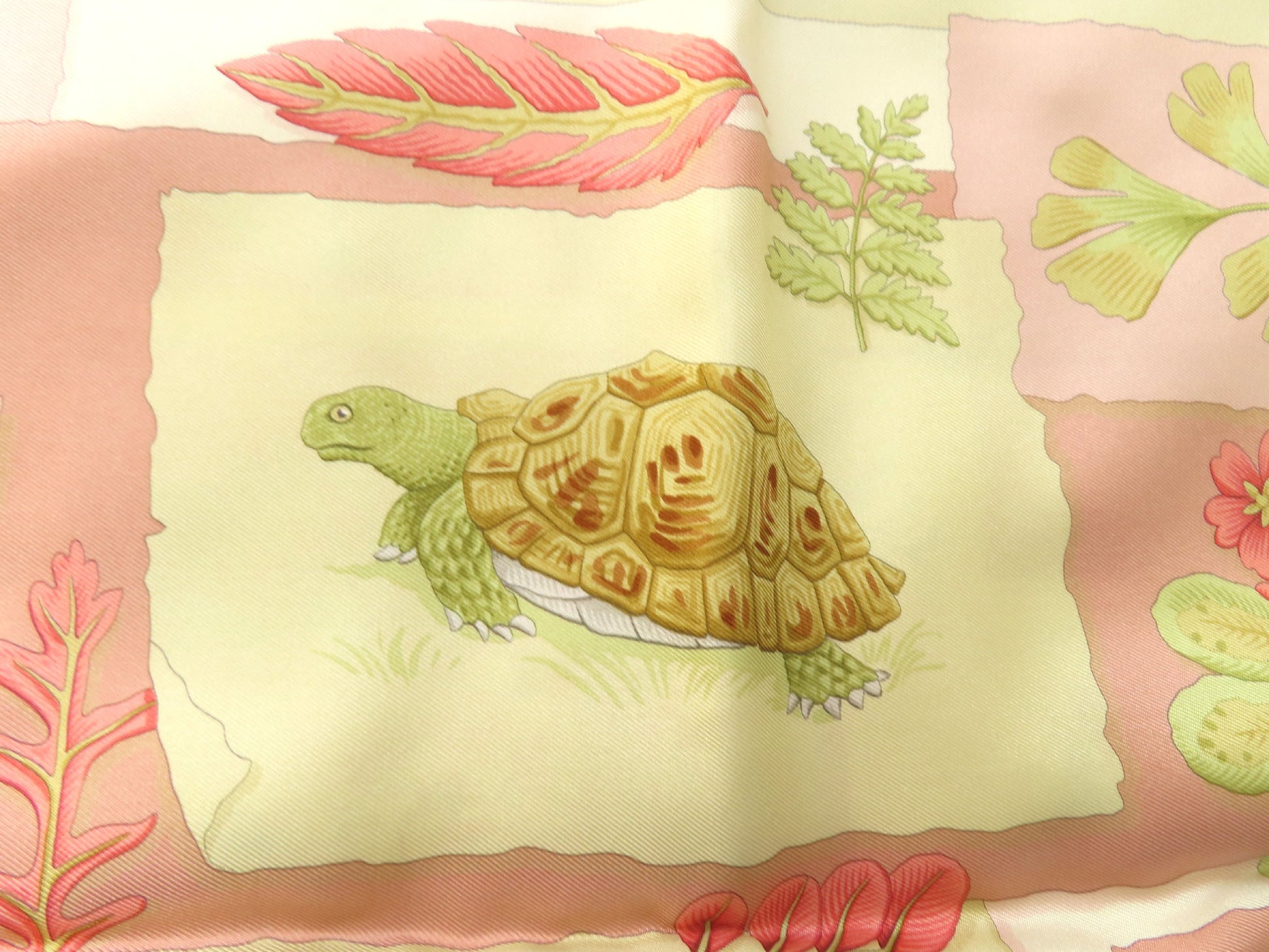 Salvatore Ferragamo Silk Scarf Ivory x Pink Scarf