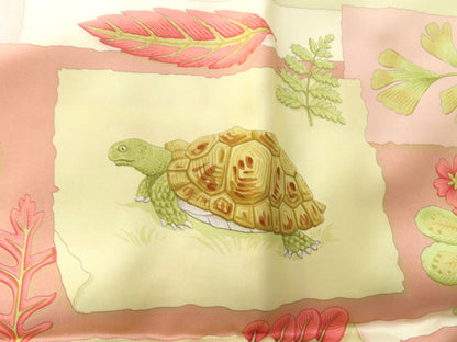 Salvatore Ferragamo Silk Scarf Ivory x Pink Scarf