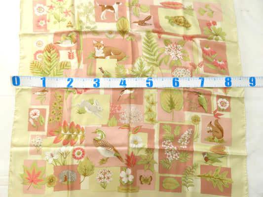 Salvatore Ferragamo Silk Scarf Ivory x Pink Scarf