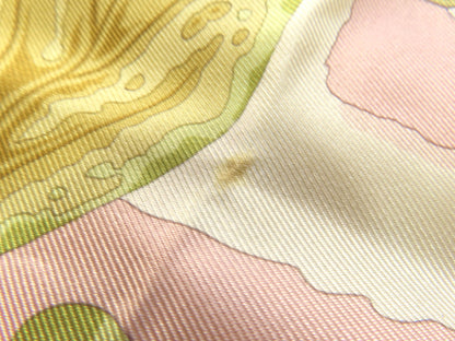 Salvatore Ferragamo Silk Scarf Ivory x Pink Scarf