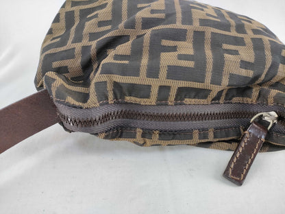 FENDI Zucca Nylon Canvas Pouch 2351-265400/99 Khaki x Black Pouch
