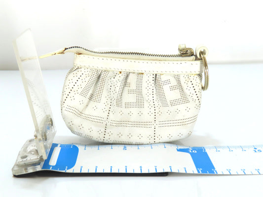 FENDI Zucca pattern leather pouch white pouch