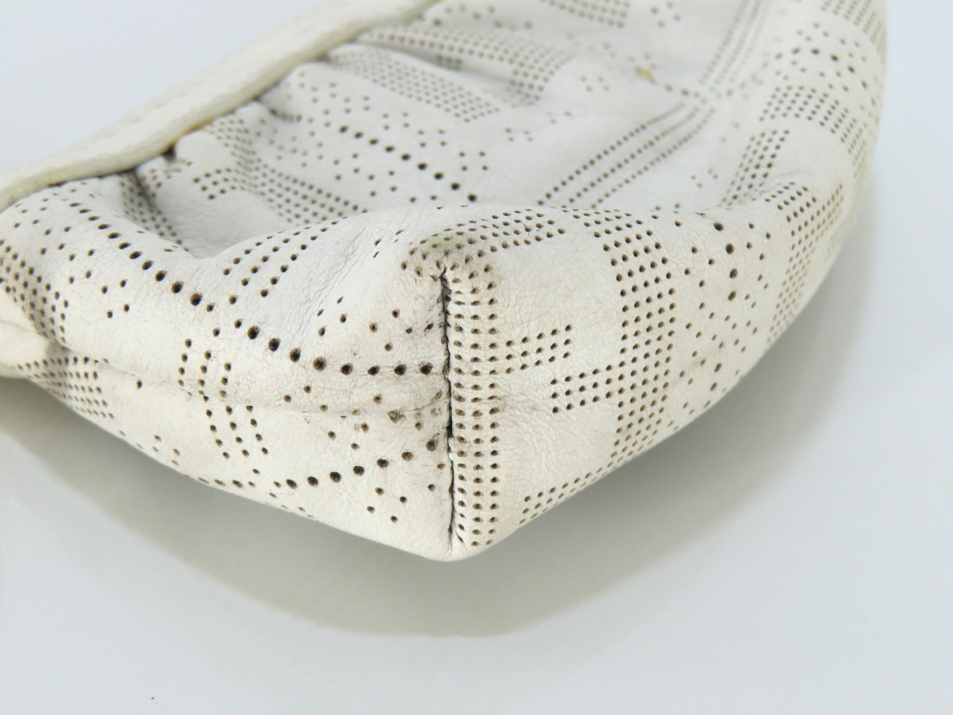 FENDI Zucca pattern leather pouch white pouch