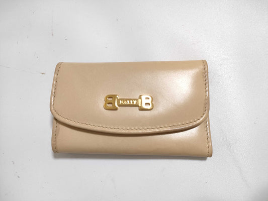 BALLY Leather 6-Key Case, Beige