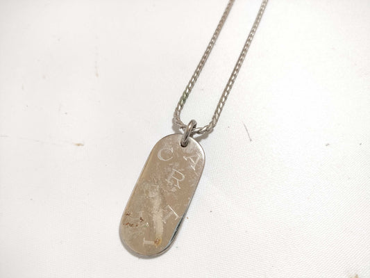 Cartier Dog Tag Necklace in Plated Silver