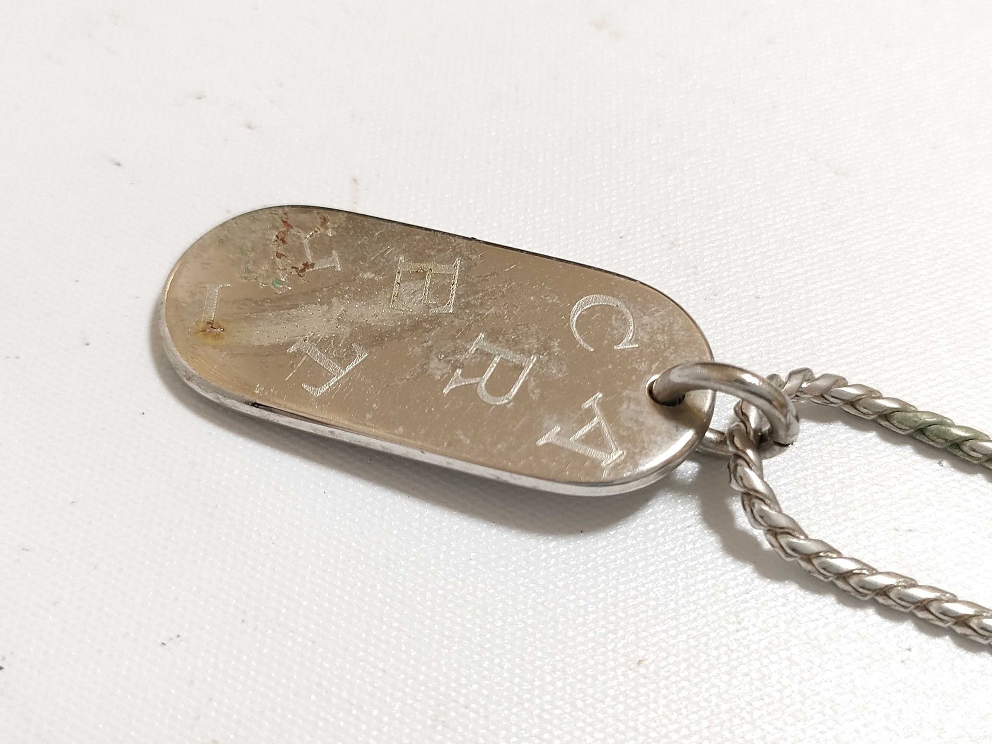 Cartier Dog Tag Necklace in Plated Silver