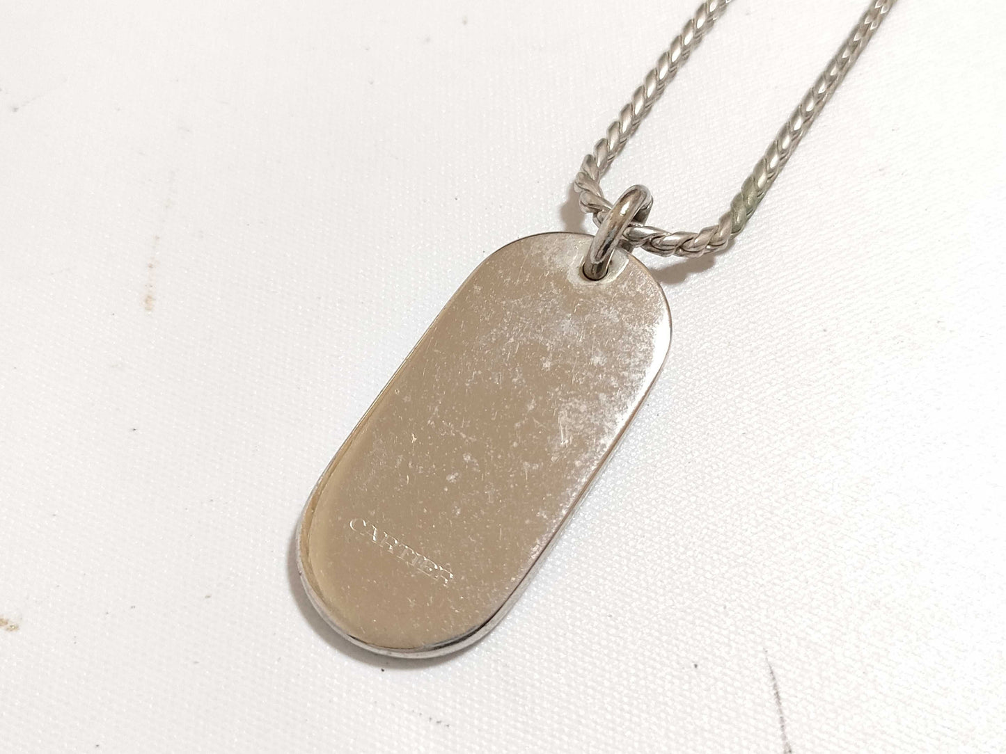 Cartier Dog Tag Necklace in Plated Silver