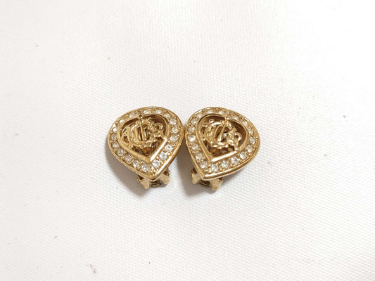Dior Christian Dior Heart Motif Earrings GP Gold Earrings