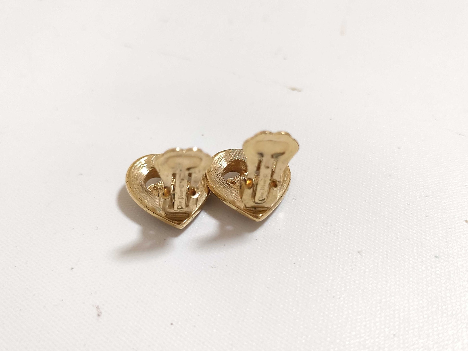 Dior Christian Dior Heart Motif Earrings GP Gold Earrings