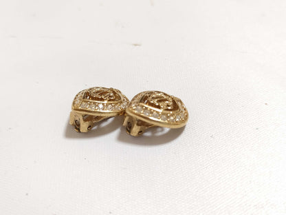 Dior Christian Dior Heart Motif Earrings GP Gold Earrings