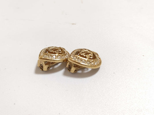 Dior Christian Dior Heart Motif Earrings GP Gold Earrings