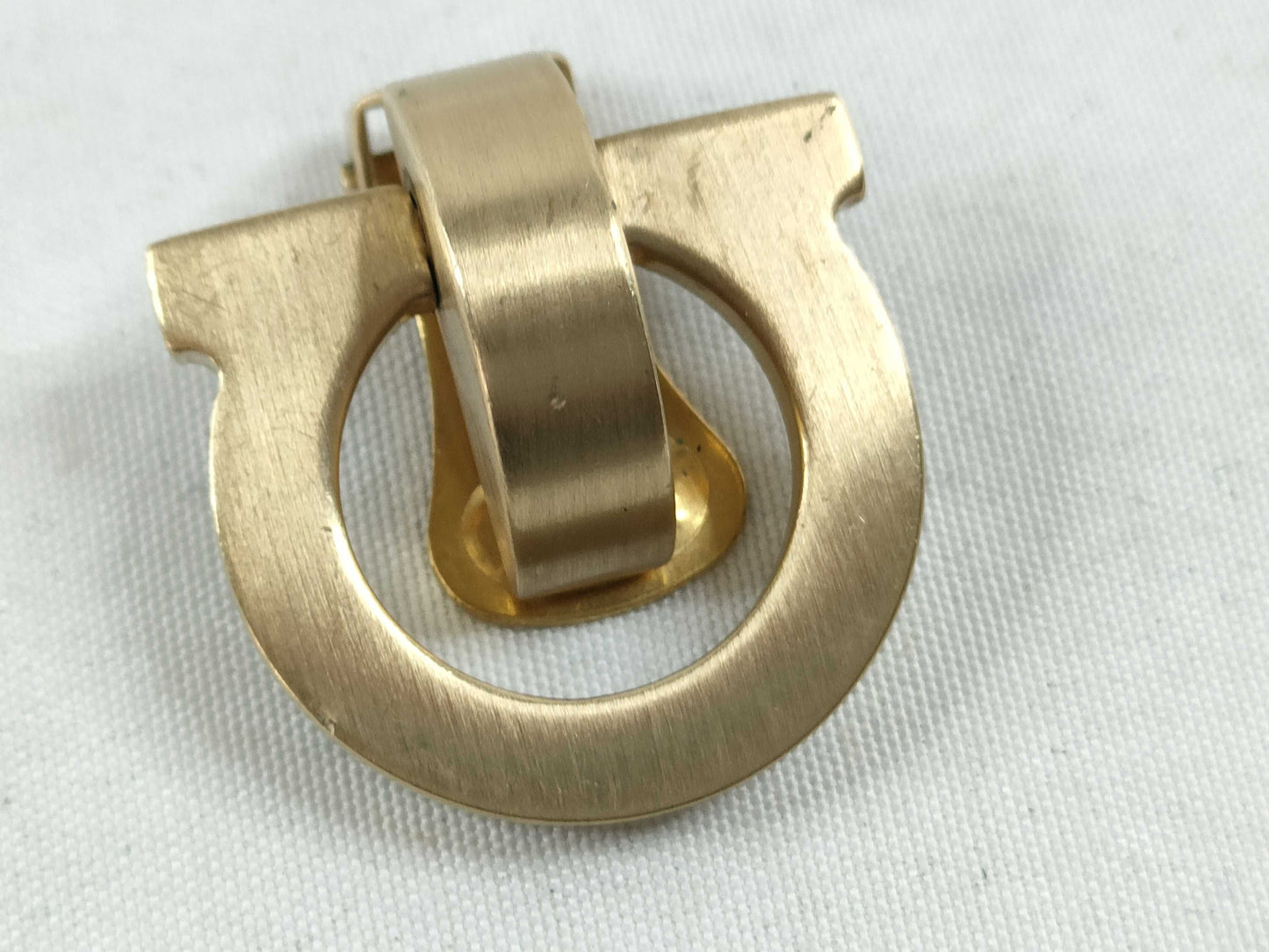 Salvatore Ferragamo Gancini Earrings, GP Gold