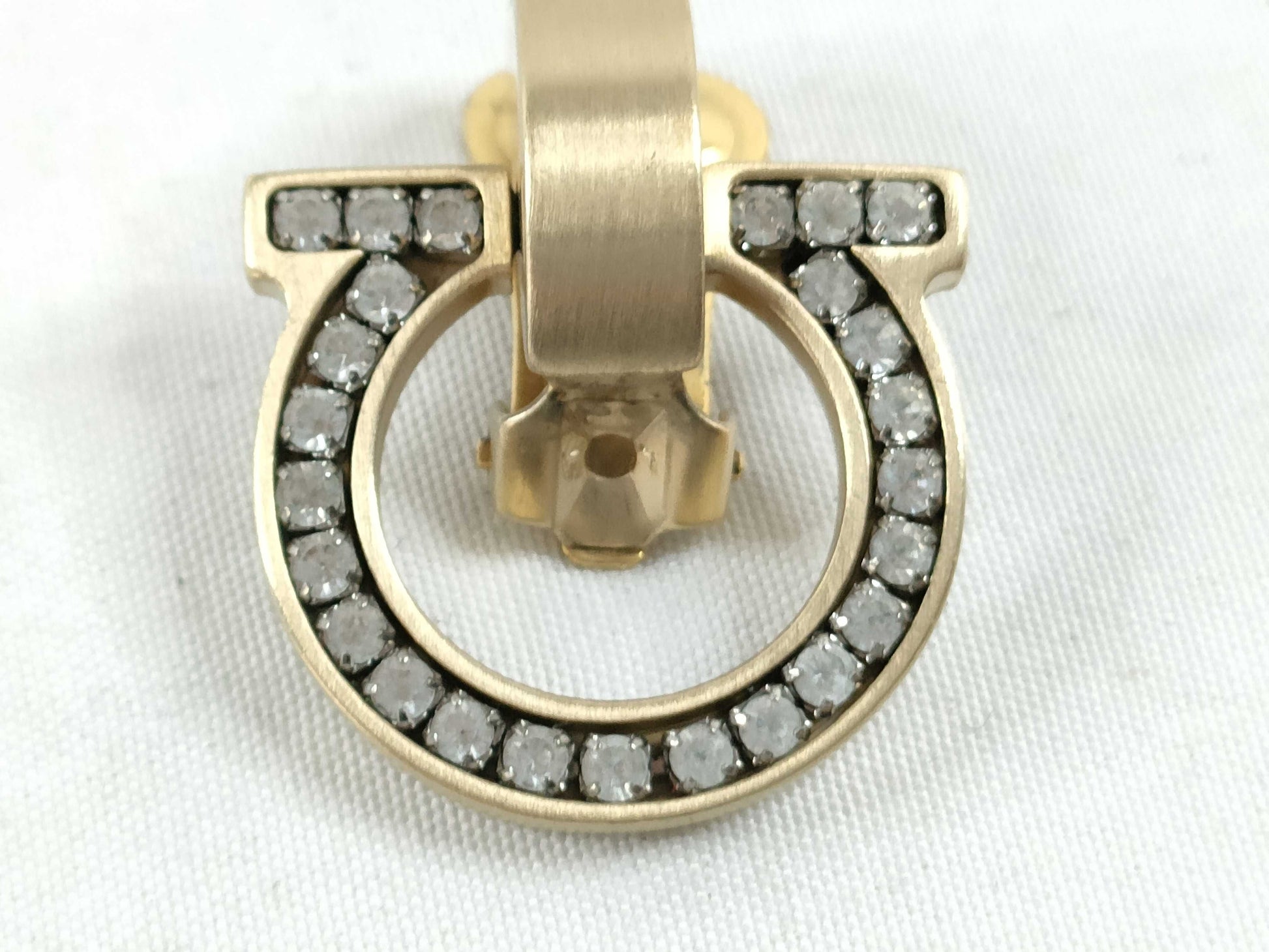 Salvatore Ferragamo Gancini Earrings, GP Gold