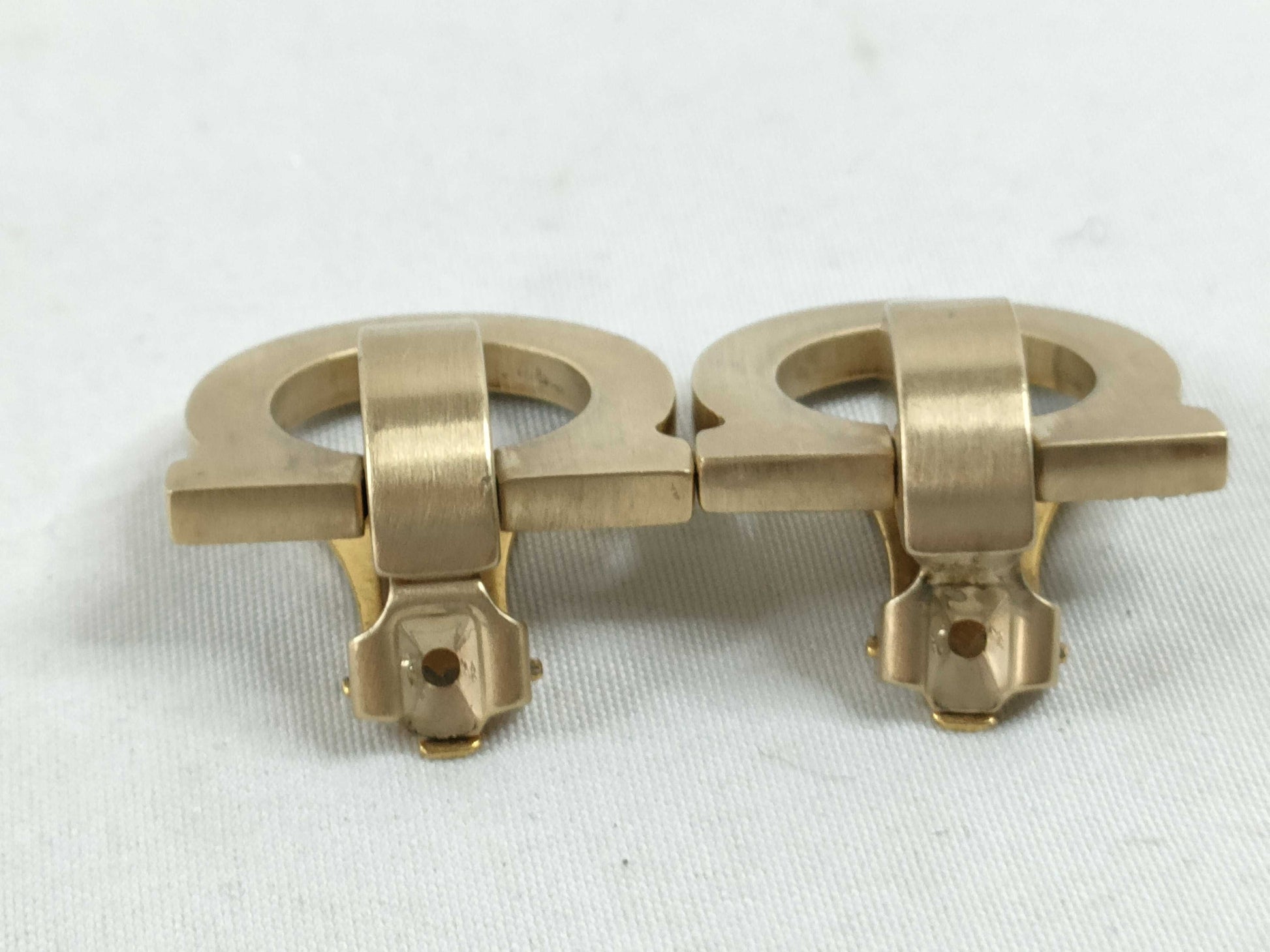 Salvatore Ferragamo Gancini Earrings, GP Gold