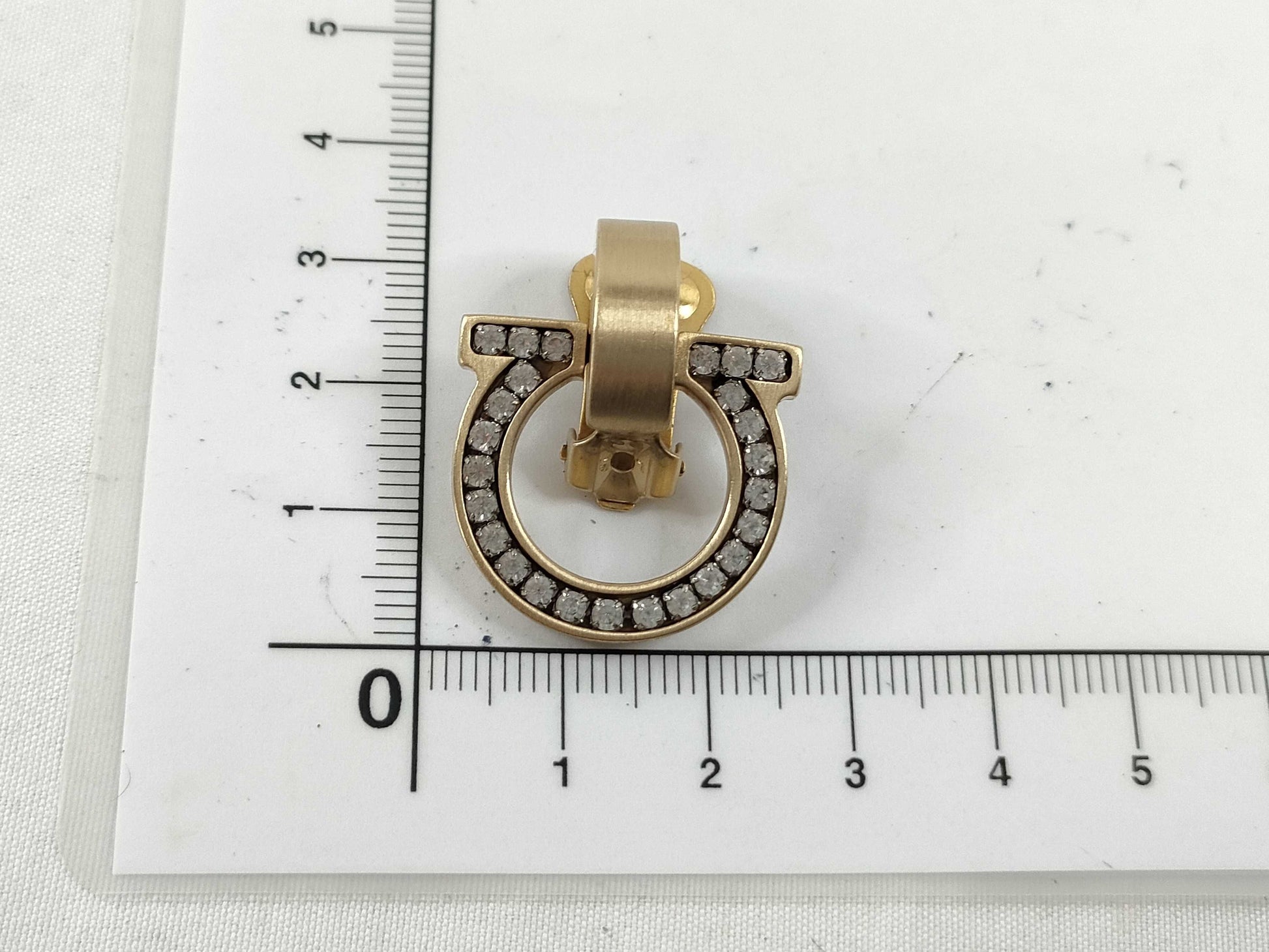 Salvatore Ferragamo Gancini Earrings, GP Gold