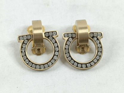 Salvatore Ferragamo Gancini Earrings, GP Gold