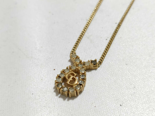 Dior Christian Dior Logo Necklace GP Gold Necklace