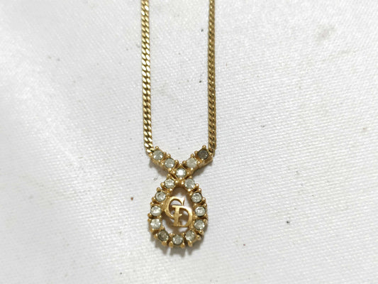 Dior Christian Dior Logo Necklace GP Gold Necklace