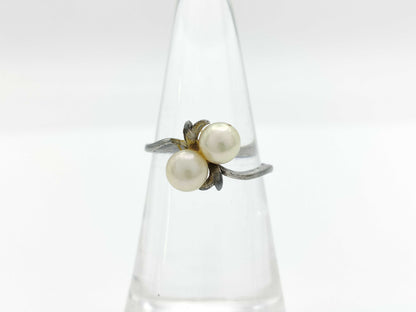 MIKIMOTO Pearl Diameter Approx. 5.6mm*2 Silver 1.6g Ring 