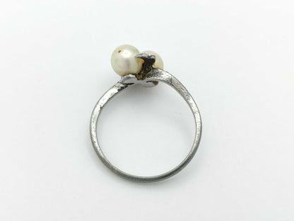 MIKIMOTO Pearl Diameter Approx. 5.6mm*2 Silver 1.6g Ring 