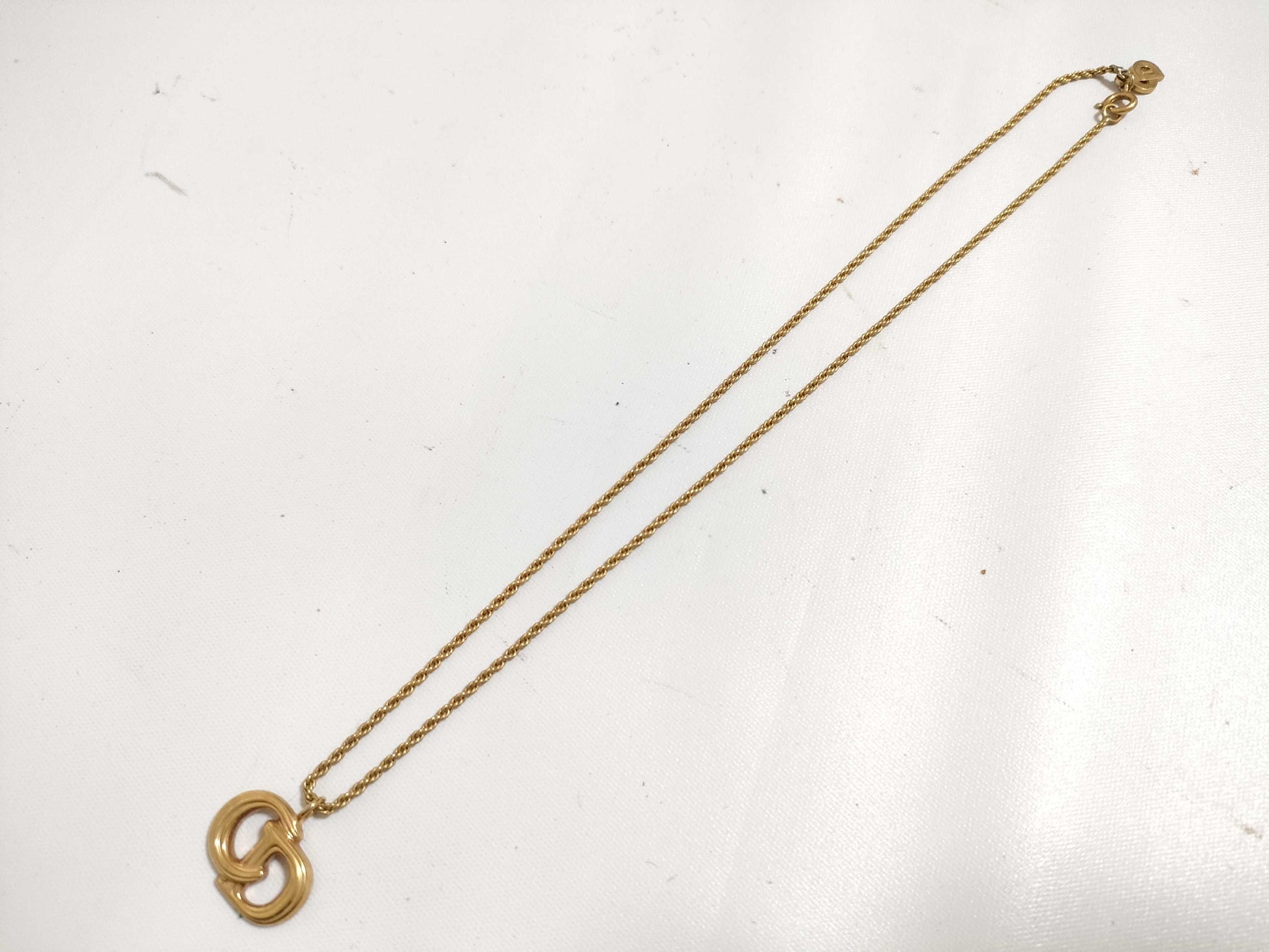 Dior Christian Dior CD Logo Necklace GP Gold Necklace