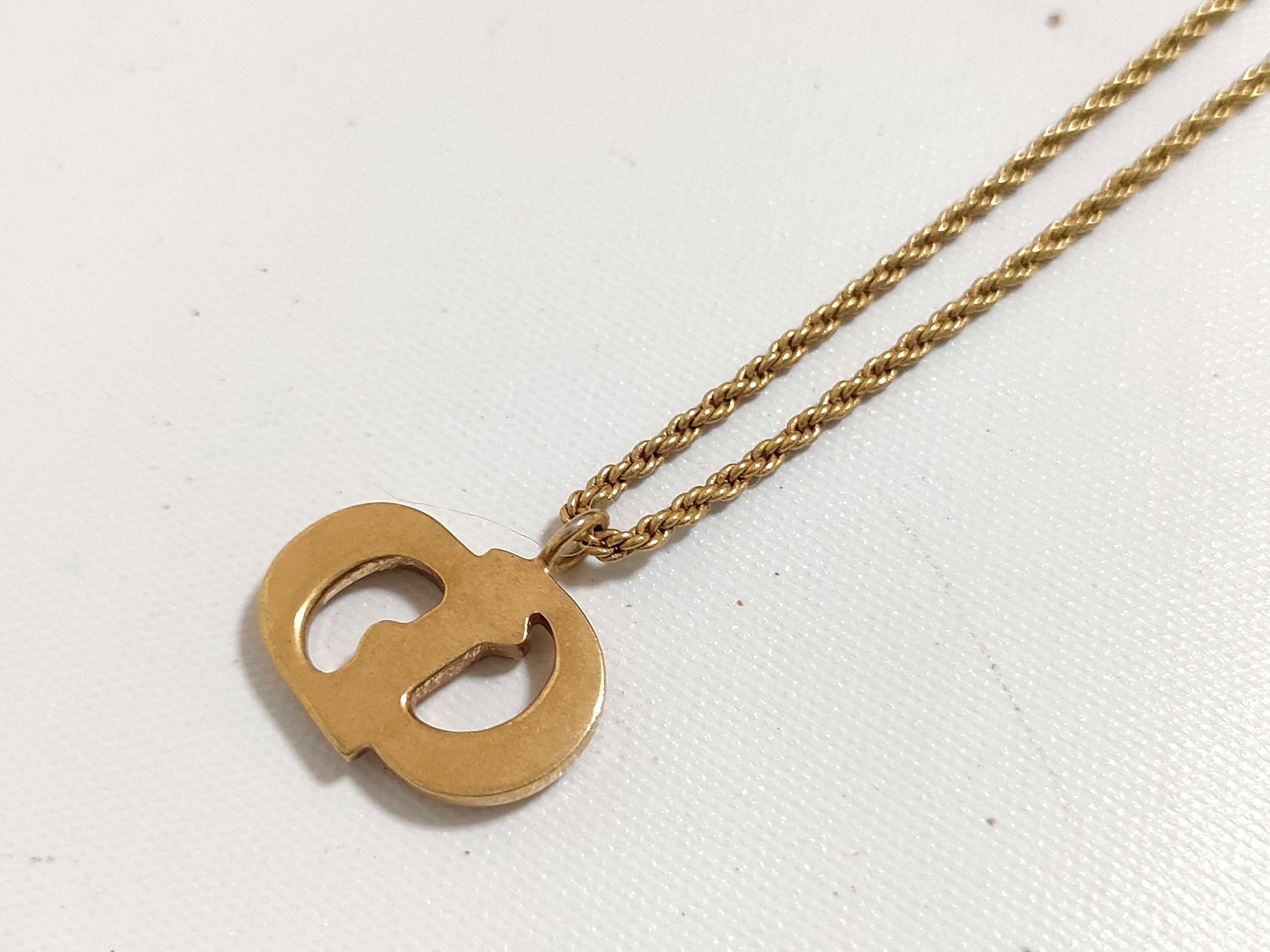 Dior Christian Dior CD Logo Necklace GP Gold Necklace
