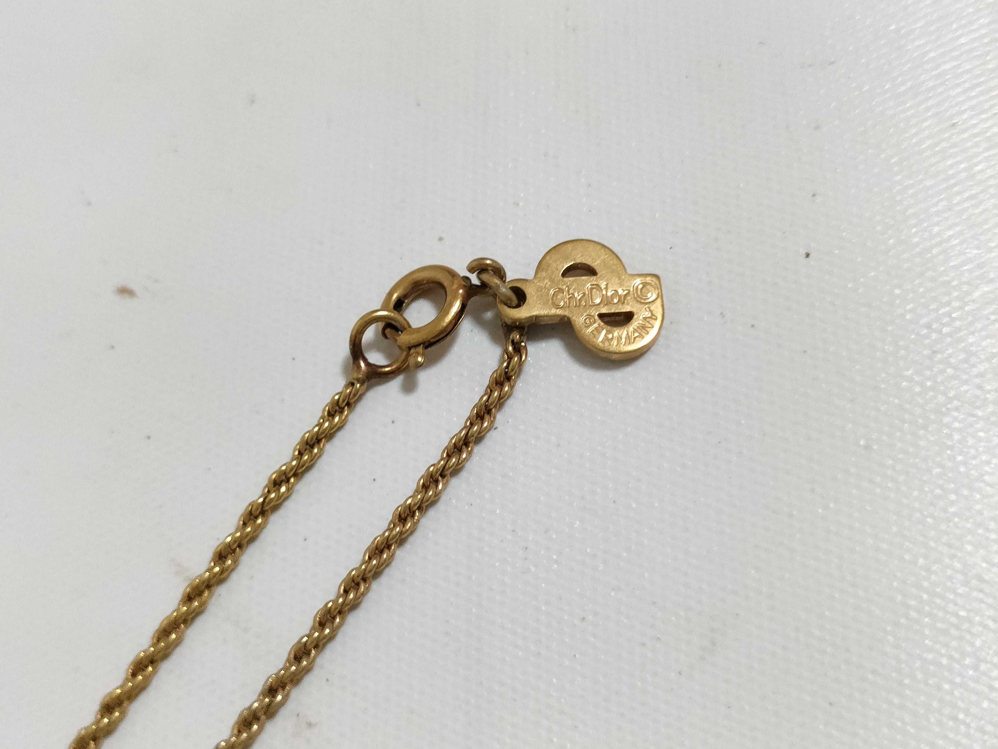 Dior Christian Dior CD Logo Necklace GP Gold Necklace