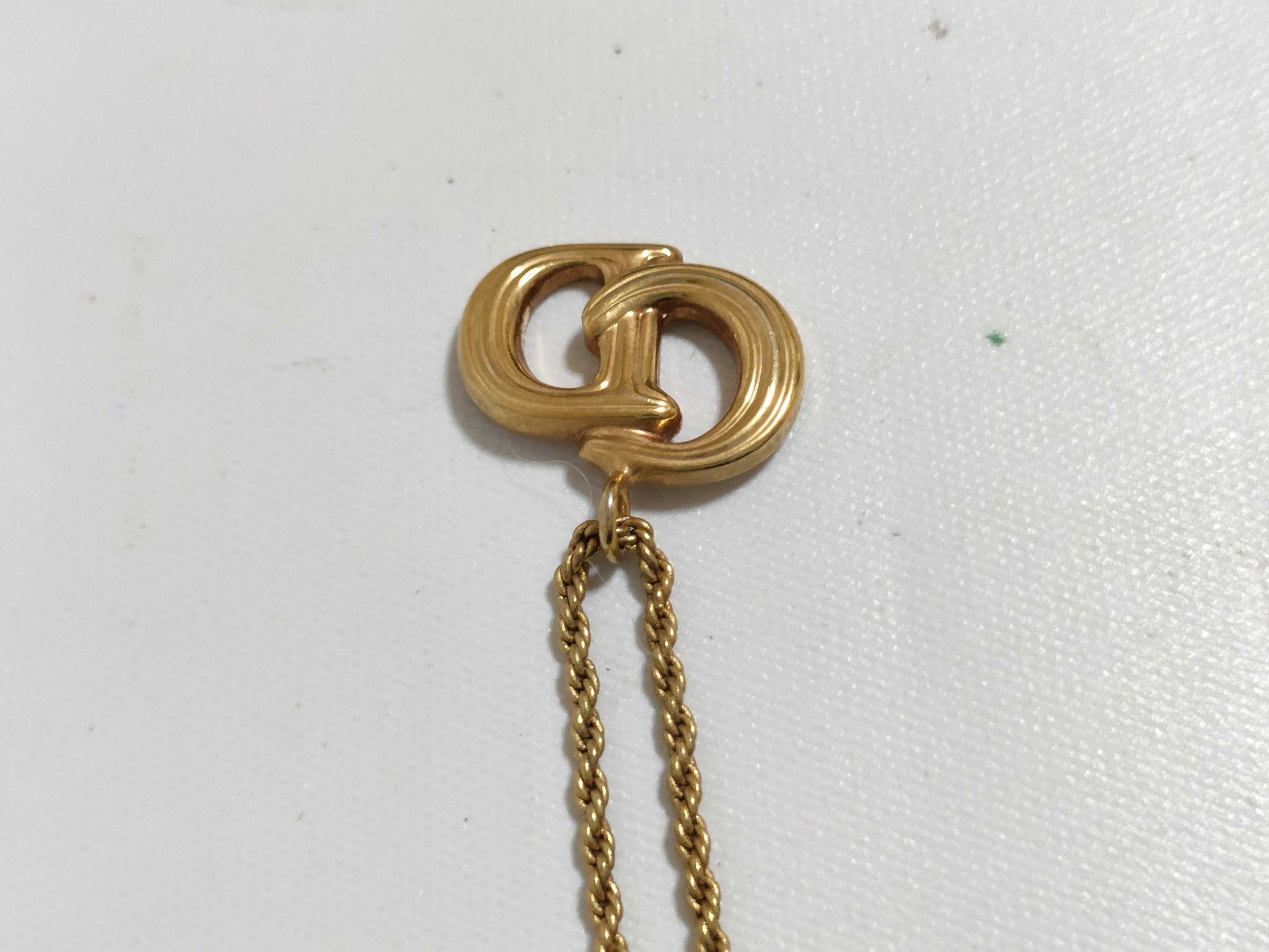 Dior Christian Dior CD Logo Necklace GP Gold Necklace