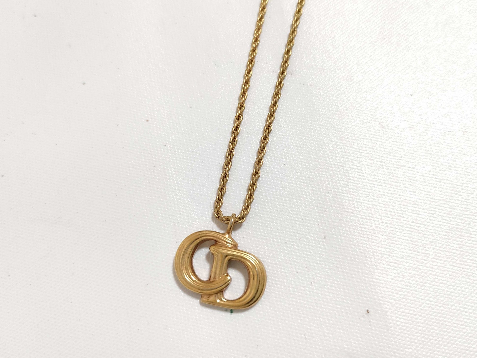 Dior Christian Dior CD Logo Necklace GP Gold Necklace
