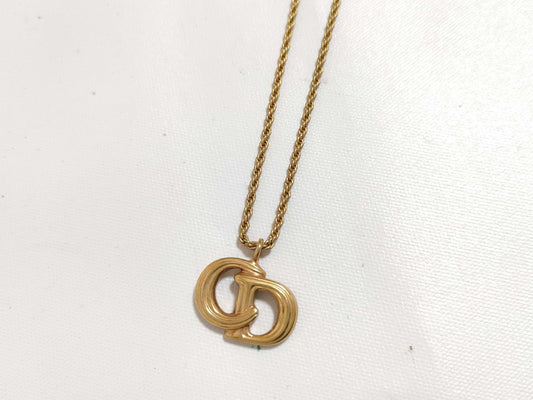 Dior Christian Dior CD Logo Necklace GP Gold Necklace