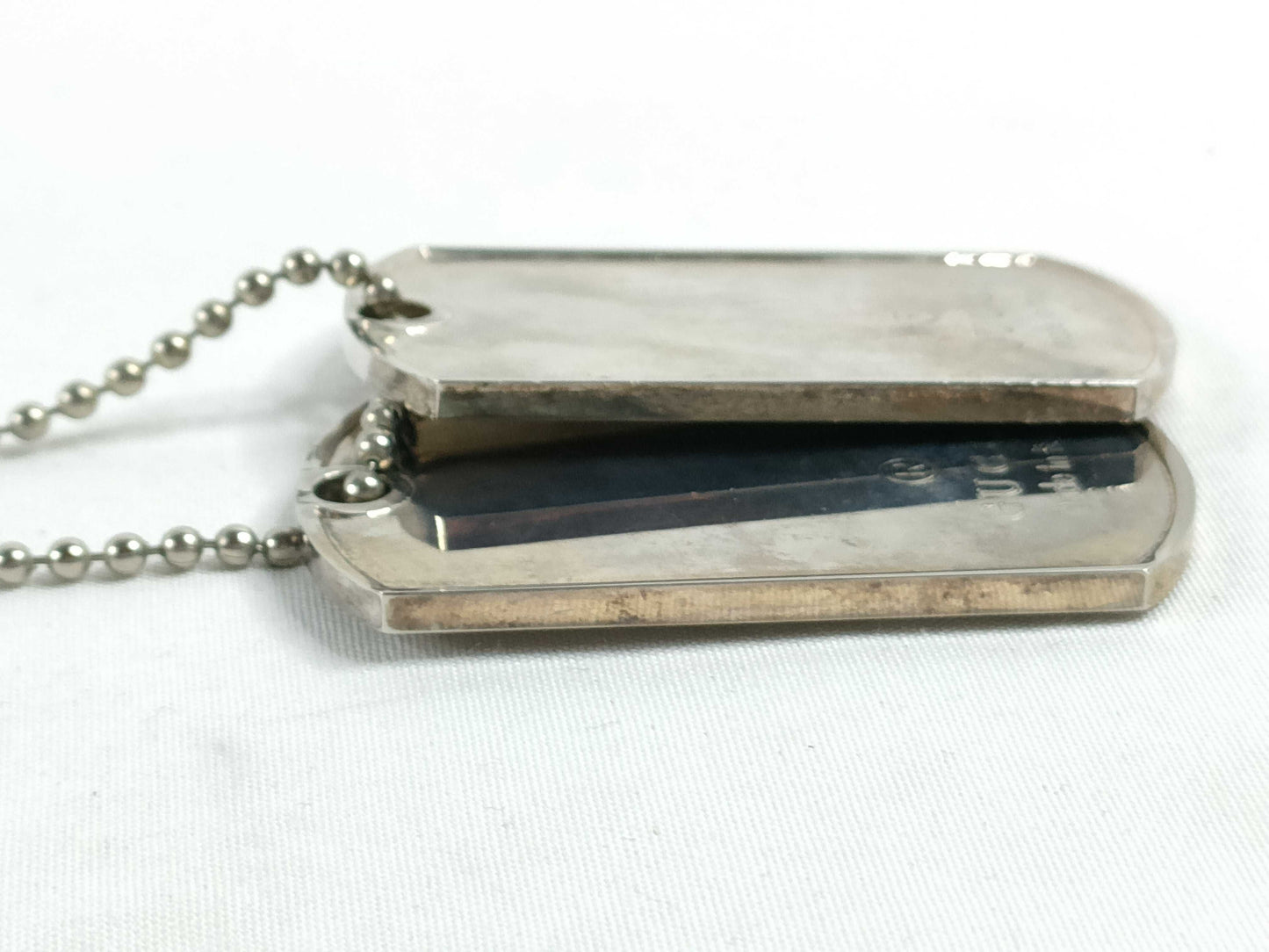 GUCCI Double Dog Tag Necklace SV925 Silver Necklace