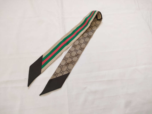 GUCCI Gucci Sherry Line Horsebit Silk Scarf Beige Other Accessories