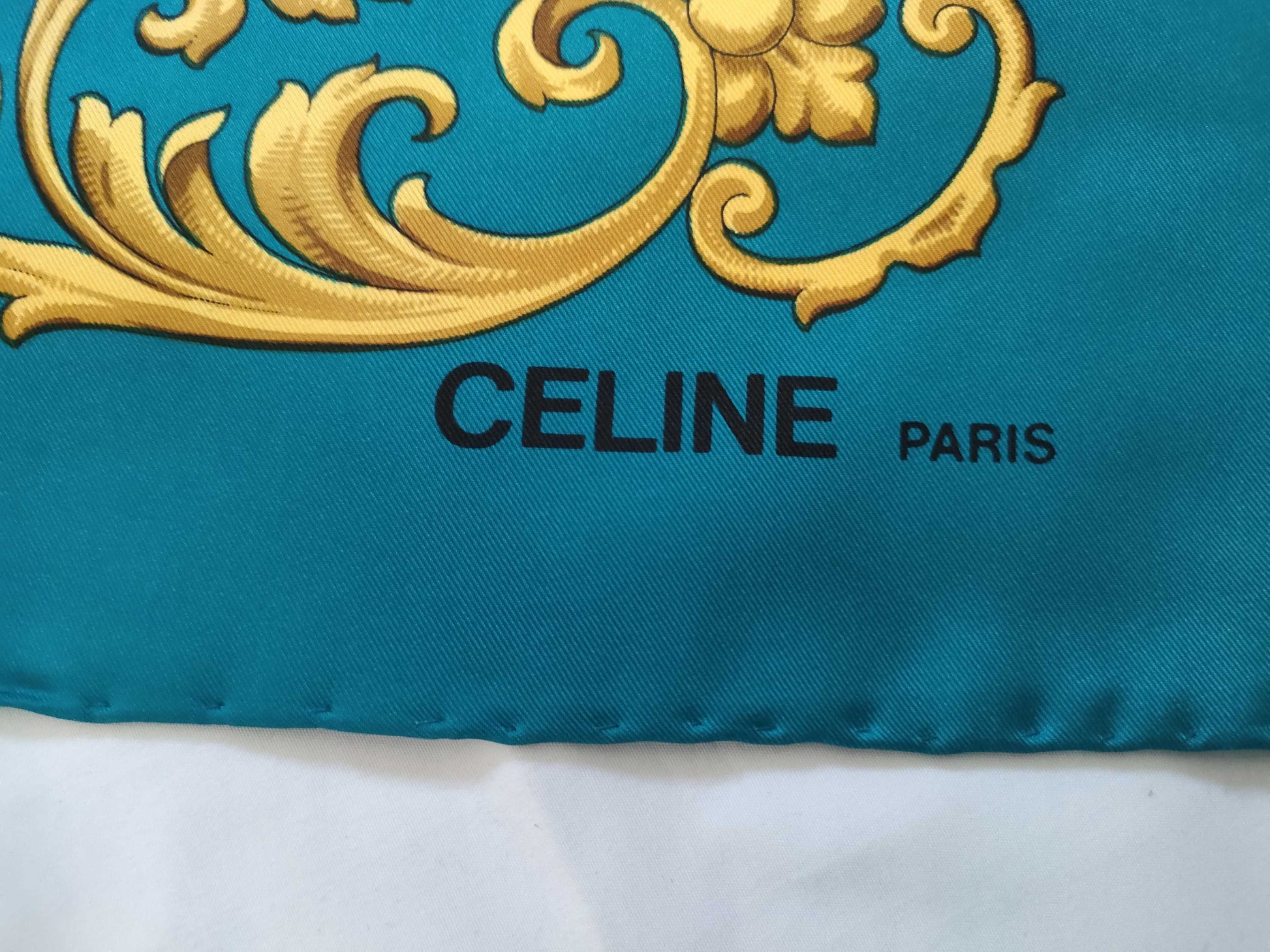 CELINE Silk Scarf Blue Other Accessories