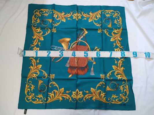 CELINE Silk Scarf Blue Other Accessories