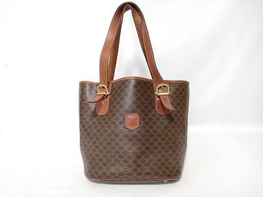 CELINE Macadam PVC and Leather Tote Bag M94 Brown