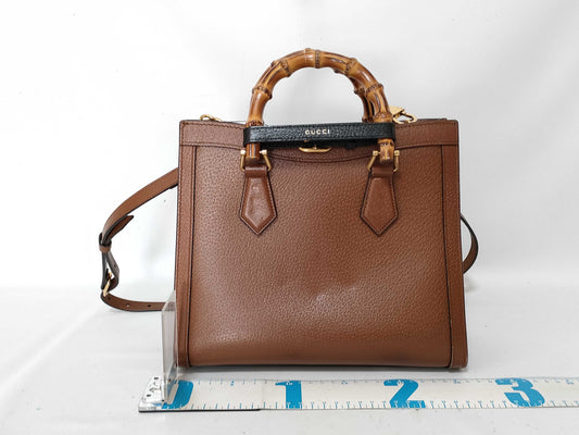 GUCCI Bamboo Sherry Line GG Marmont Leather 2-Way Handbag 702721/493073 Brown Handbag