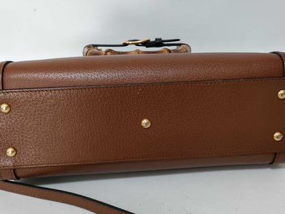 GUCCI Bamboo Sherry Line GG Marmont Leather 2-Way Handbag 702721/493073 Brown Handbag