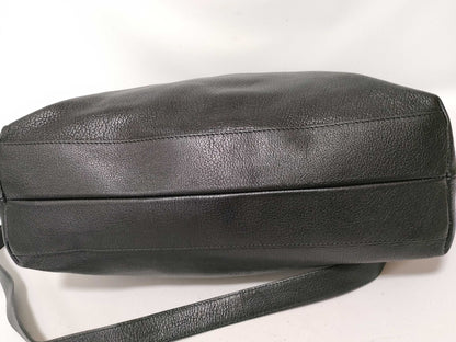 Salvatore Ferragamo Gancini Leather 2-Way Tote Bag AB-21F 651 Black
