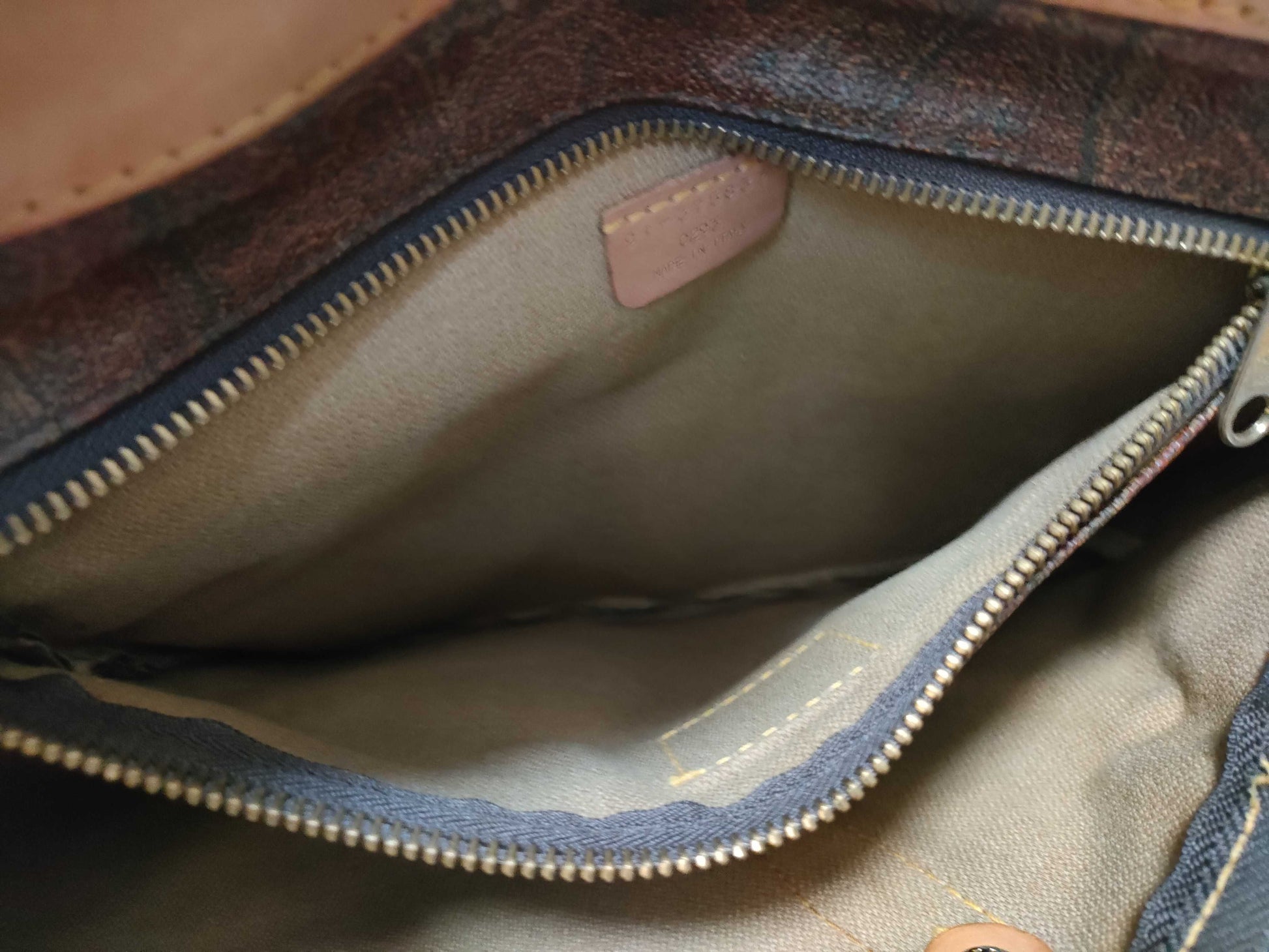 ETRO Paisley Print PVC Boston Bag Brown