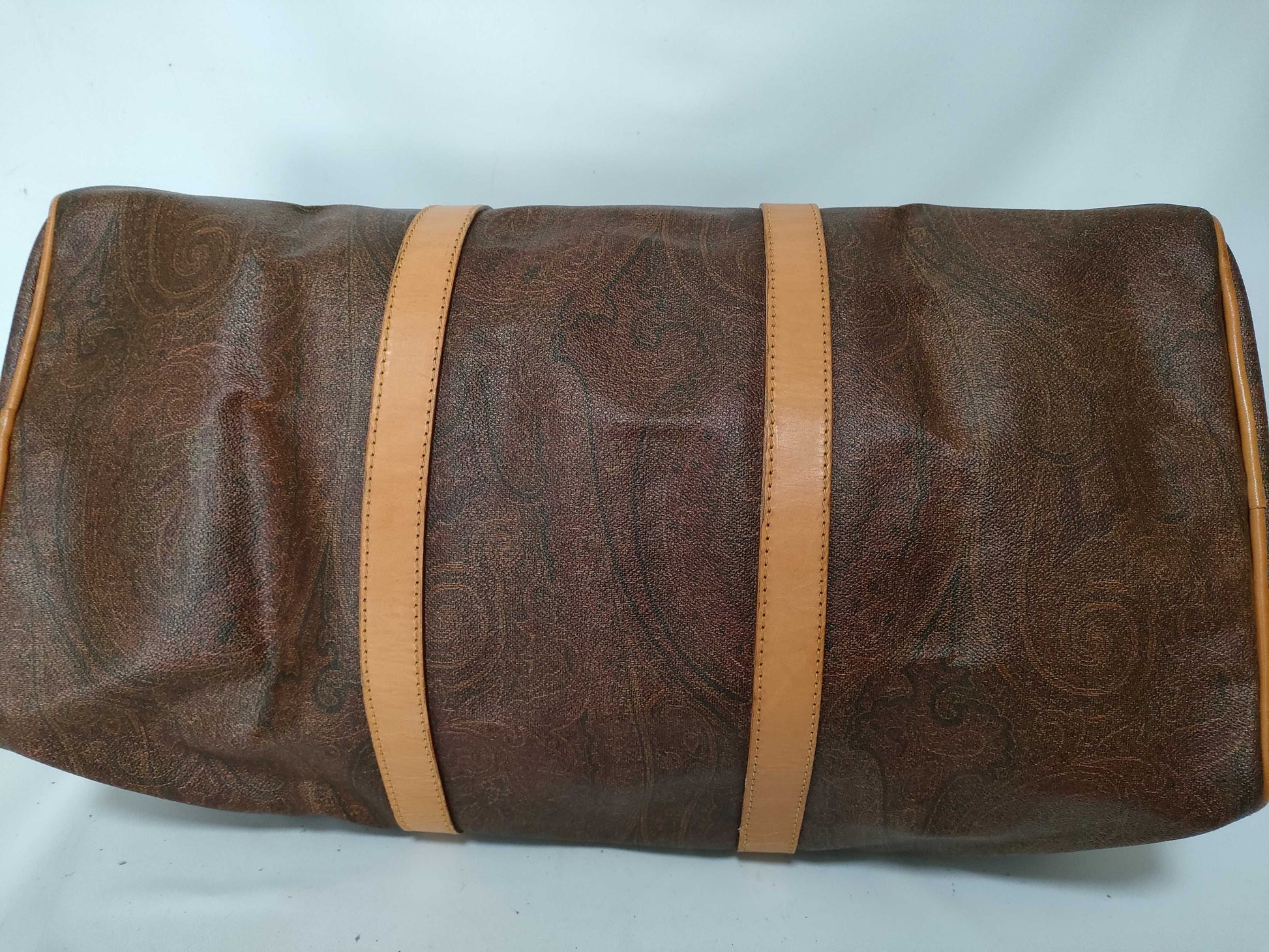 ETRO Paisley Print PVC Boston Bag Brown