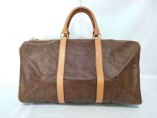 ETRO Paisley Print PVC Boston Bag Brown