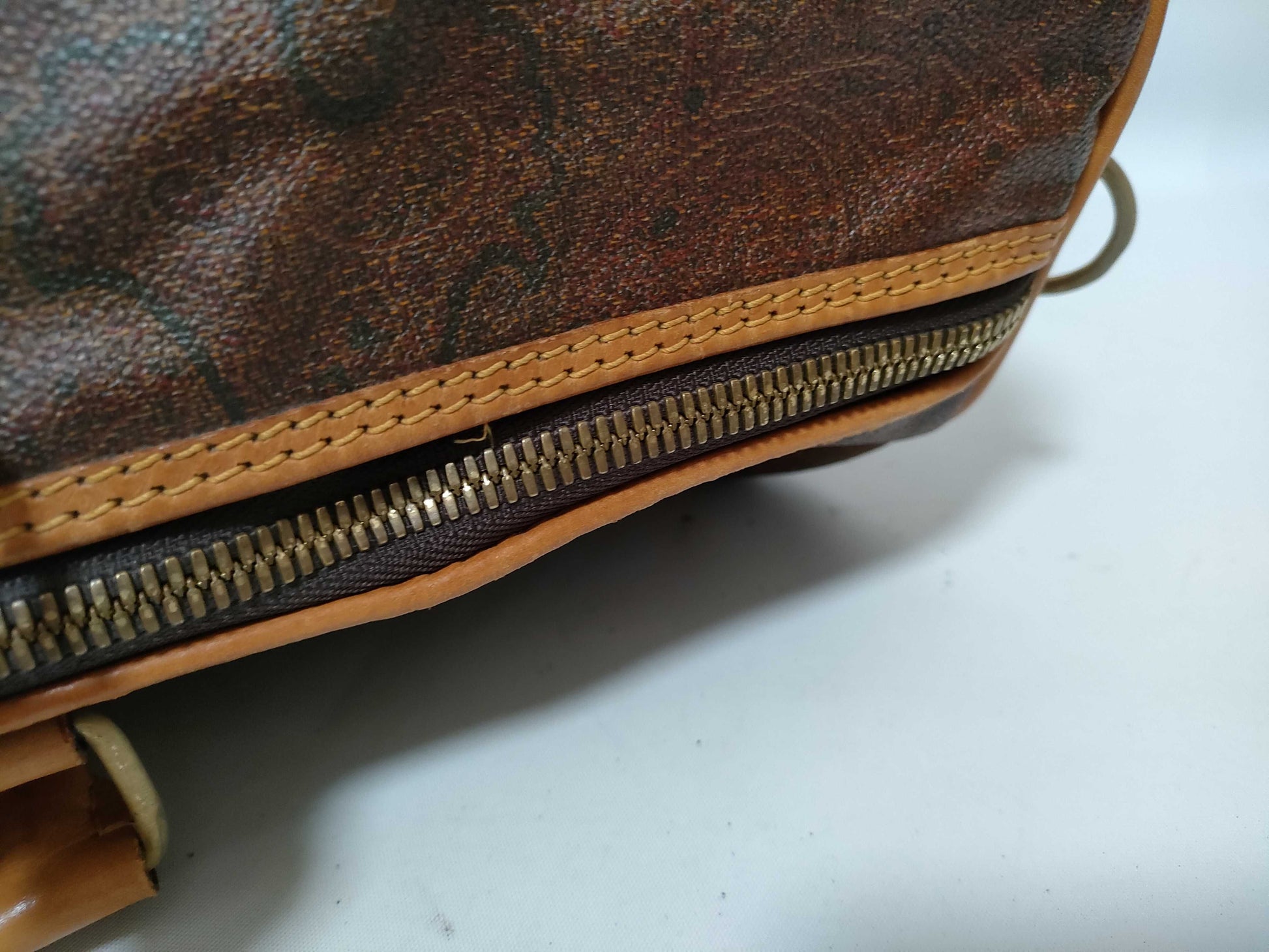 ETRO Paisley Print PVC Boston Bag Brown