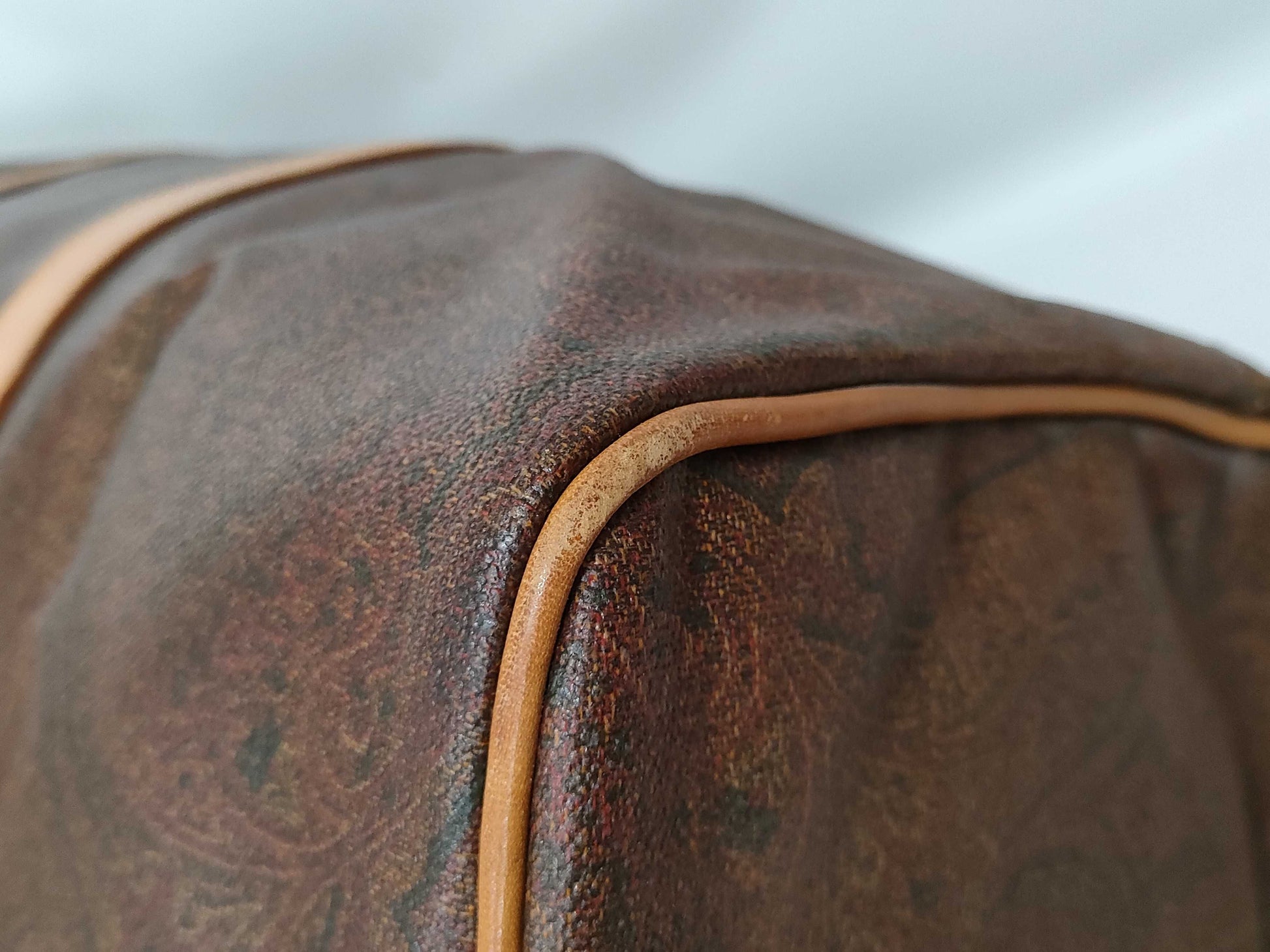 ETRO Paisley Print PVC Boston Bag Brown